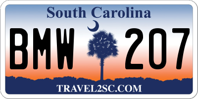 SC license plate BMW207