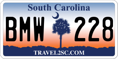 SC license plate BMW228