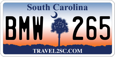 SC license plate BMW265