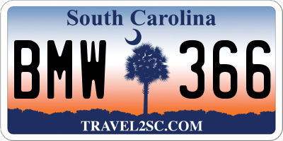 SC license plate BMW366
