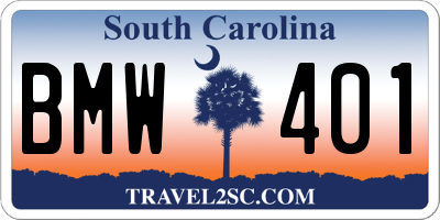 SC license plate BMW401
