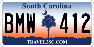 SC license plate BMW412