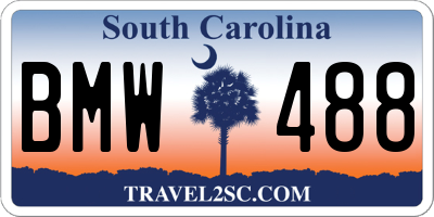 SC license plate BMW488