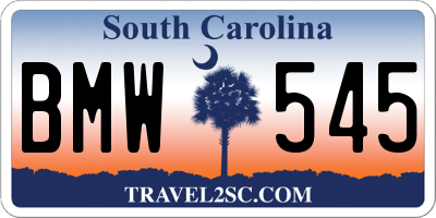 SC license plate BMW545