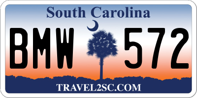 SC license plate BMW572