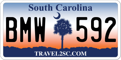SC license plate BMW592