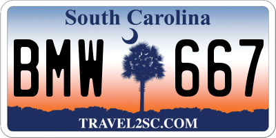 SC license plate BMW667