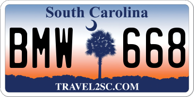 SC license plate BMW668