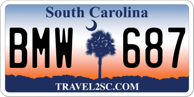 SC license plate BMW687