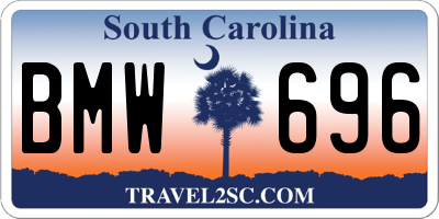 SC license plate BMW696