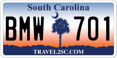 SC license plate BMW701