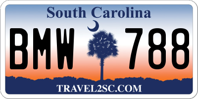 SC license plate BMW788