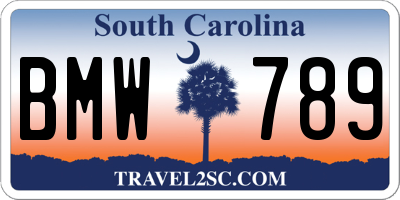 SC license plate BMW789