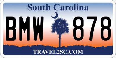 SC license plate BMW878