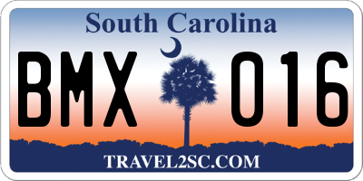 SC license plate BMX016