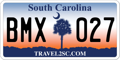 SC license plate BMX027