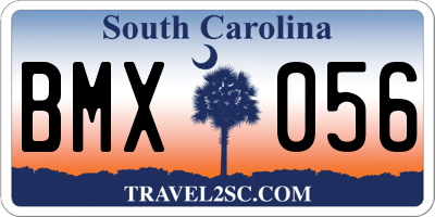 SC license plate BMX056