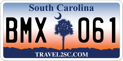 SC license plate BMX061