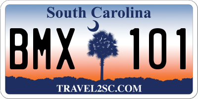SC license plate BMX101