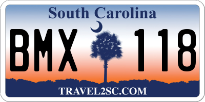 SC license plate BMX118