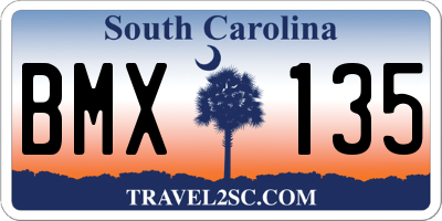 SC license plate BMX135
