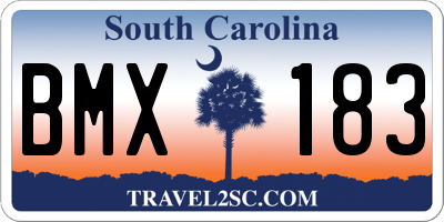 SC license plate BMX183