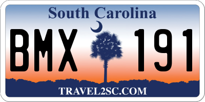 SC license plate BMX191