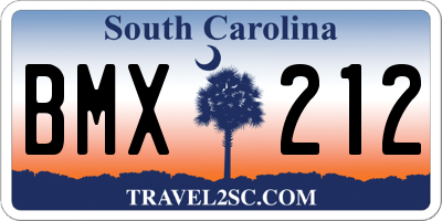 SC license plate BMX212