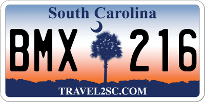 SC license plate BMX216