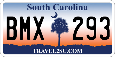 SC license plate BMX293