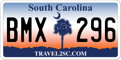 SC license plate BMX296
