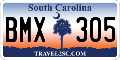 SC license plate BMX305
