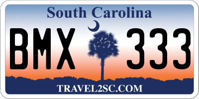 SC license plate BMX333