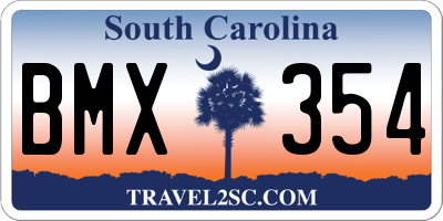 SC license plate BMX354