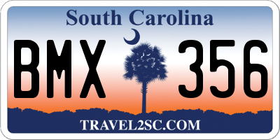 SC license plate BMX356