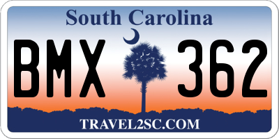 SC license plate BMX362