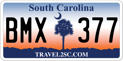 SC license plate BMX377