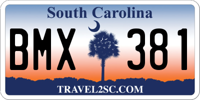 SC license plate BMX381