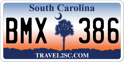 SC license plate BMX386