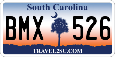 SC license plate BMX526