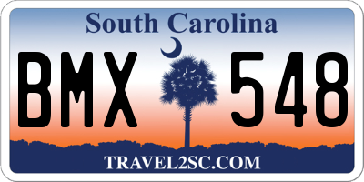 SC license plate BMX548