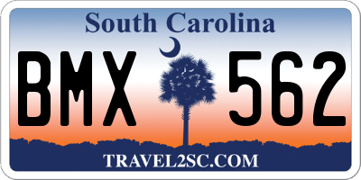 SC license plate BMX562