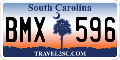 SC license plate BMX596