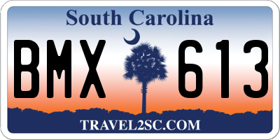 SC license plate BMX613