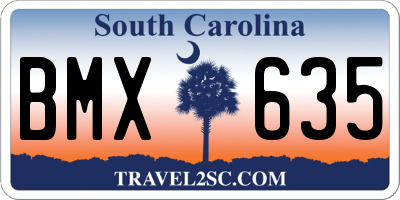 SC license plate BMX635