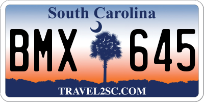 SC license plate BMX645