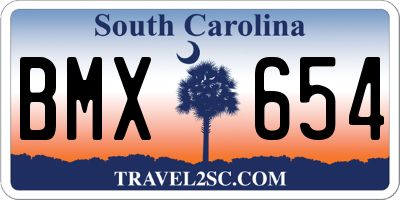 SC license plate BMX654