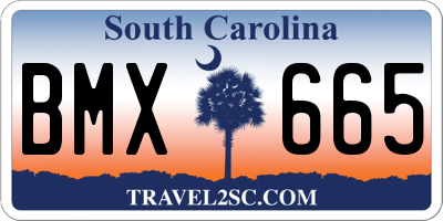 SC license plate BMX665