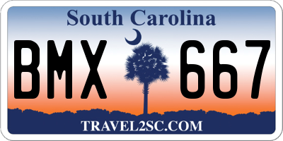 SC license plate BMX667