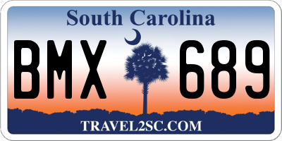 SC license plate BMX689